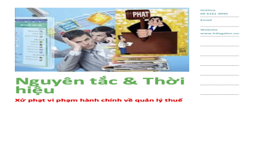 (HT) Nguyên tắc và Thời hiệu xử phạt vi phạm hành chính về quản lý thuế